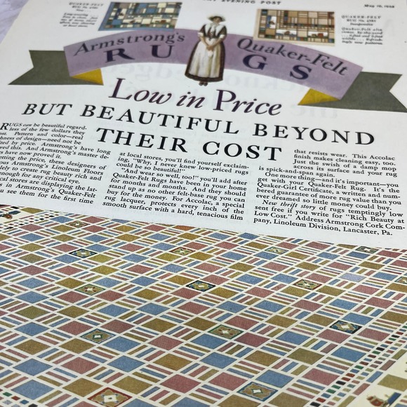 None | Accents | Armstrongs Quakerfelt Rugs 928 Original Magazine ...